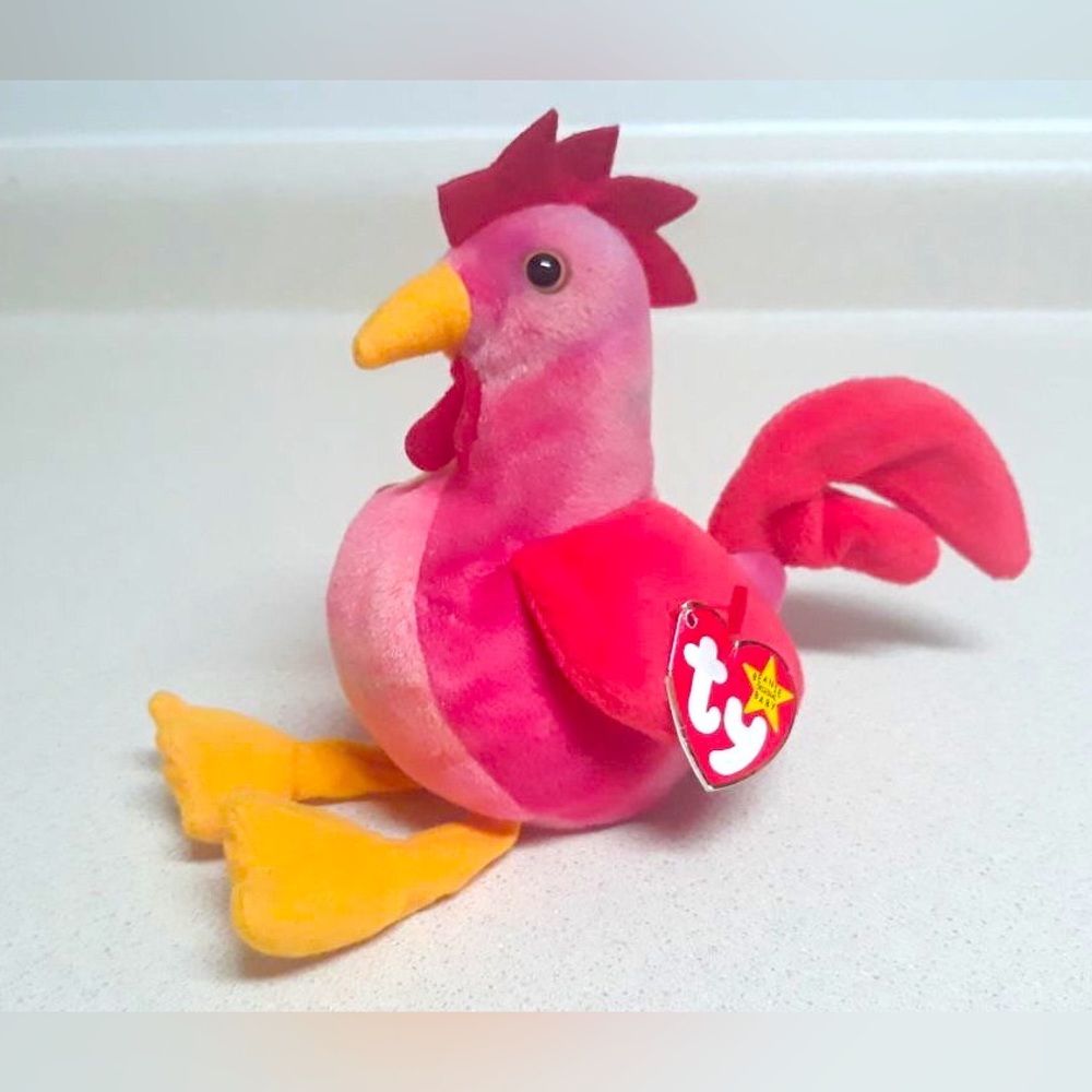 STRUT - Beanie Baby Plush Plushie Rooster Chicken Holiday Toy Stuffed Animal